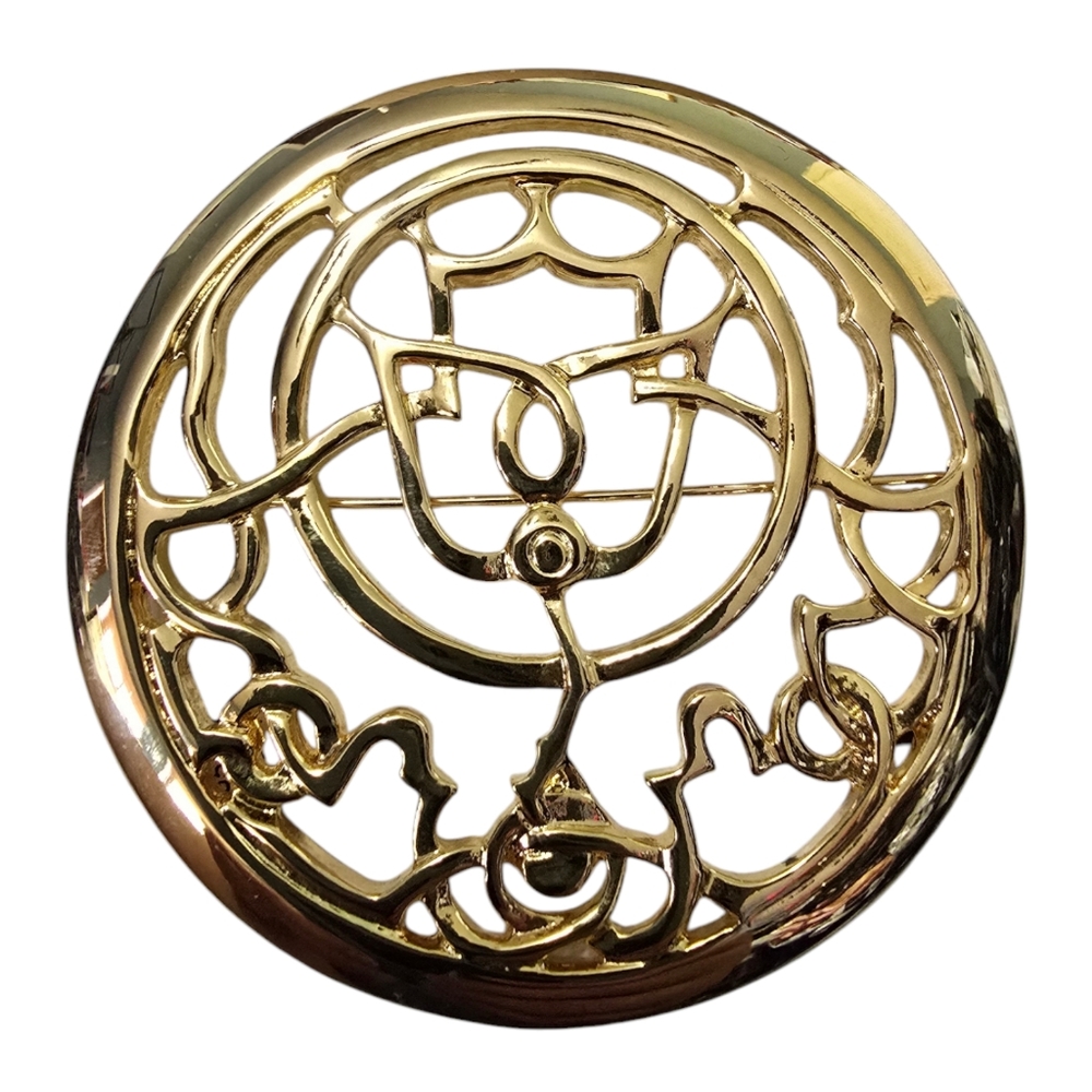 Mary McFadden Large Celtic Rose Gold-toned Brooche
